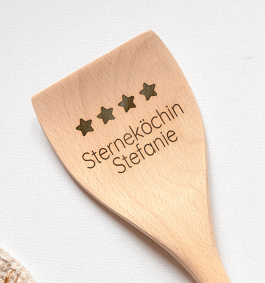 Personalisierter Pfannenwender - Buchenholz - 31,5cm