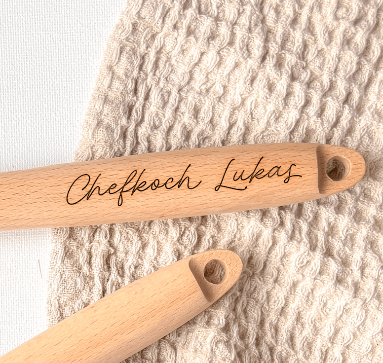 Personalisierter Pfannenwender - Buchenholz - 31,5cm