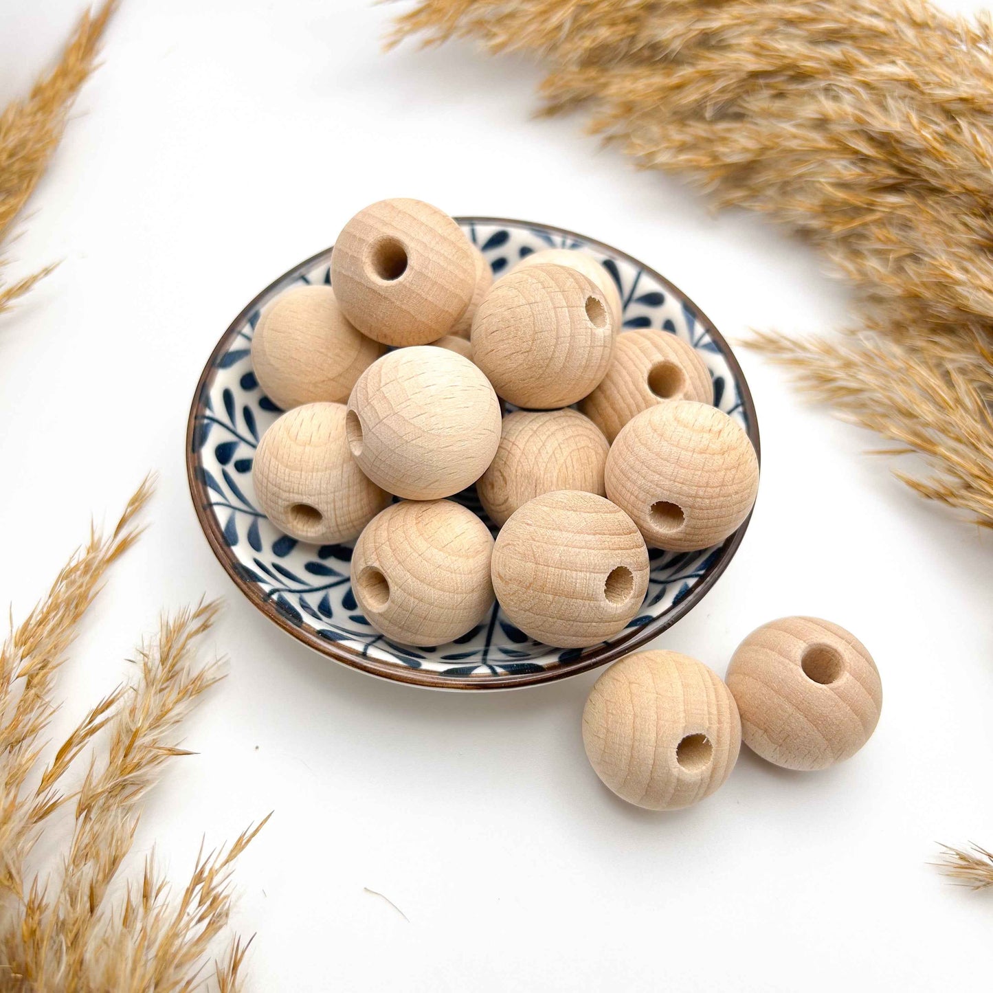 Rohholzperlen - Buchenholz - 25mm