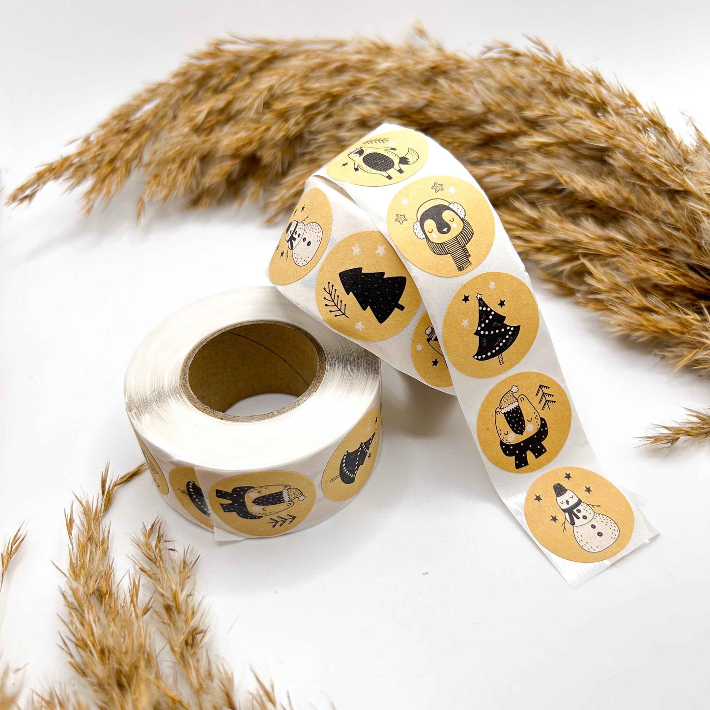 Aufkleber - Wintermotive - 2,5cm -500 Stück auf Rolle