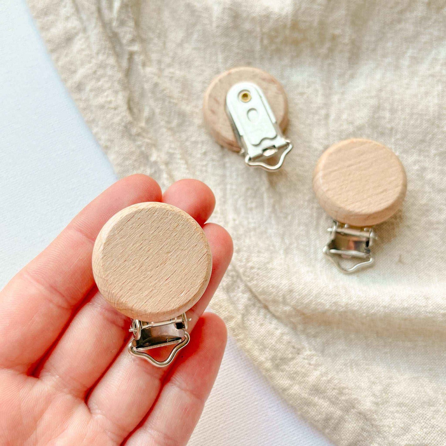 Holzclip aus Buchenholz - Flach - 30mm x 13mm