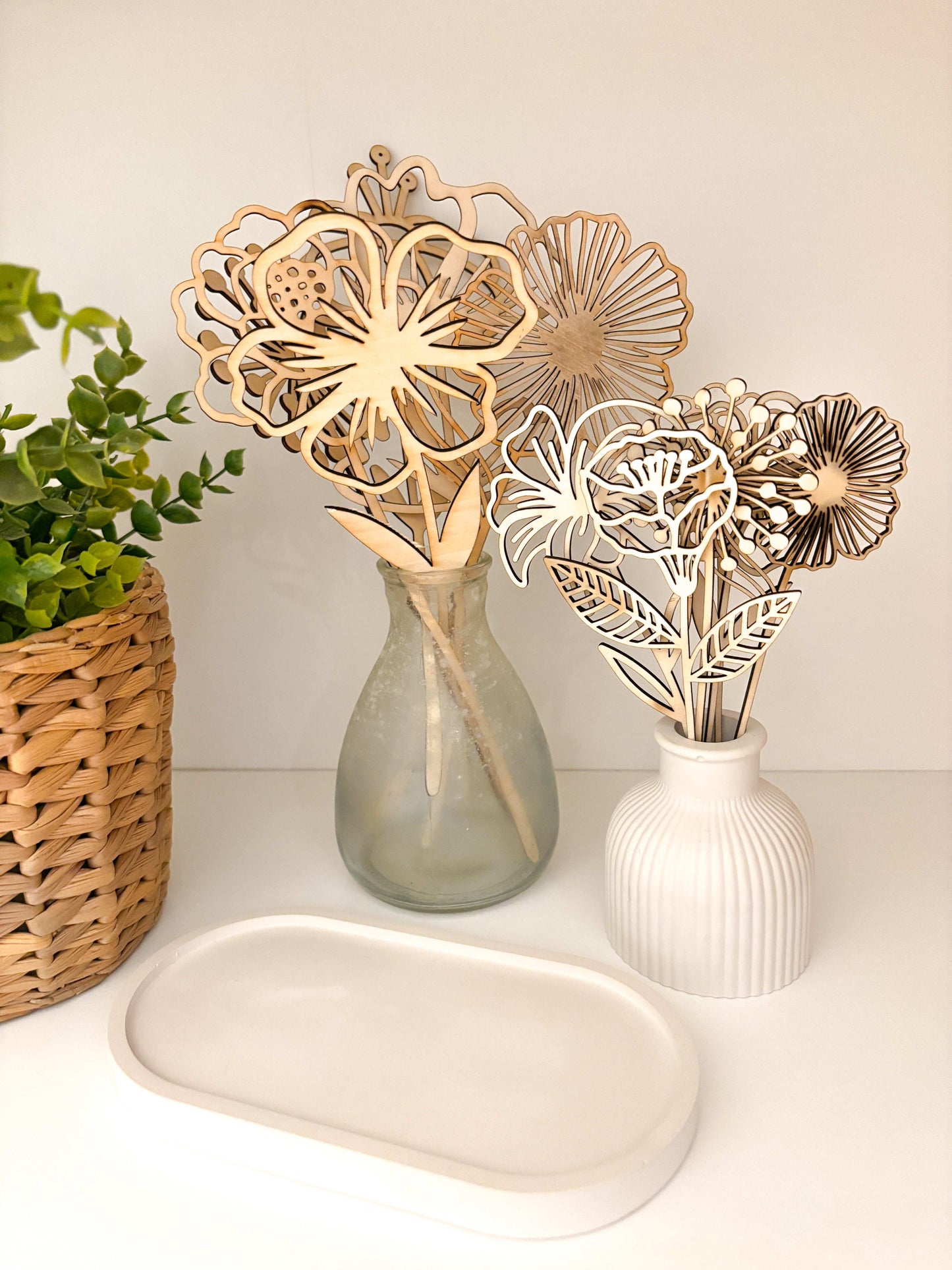 Holzblumen - Dauerhafte Blumen - 16 und 26mm