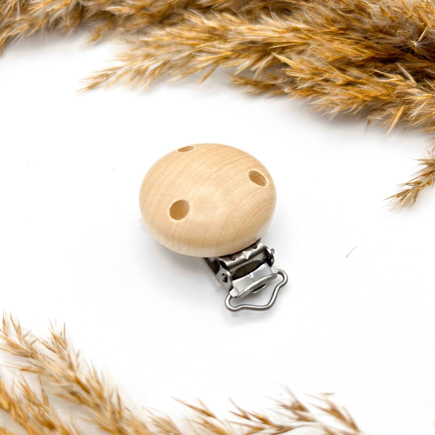 Holzclip mit Motivgravur - Tierköpfe - 35mm - 3 Ventilationslöcher