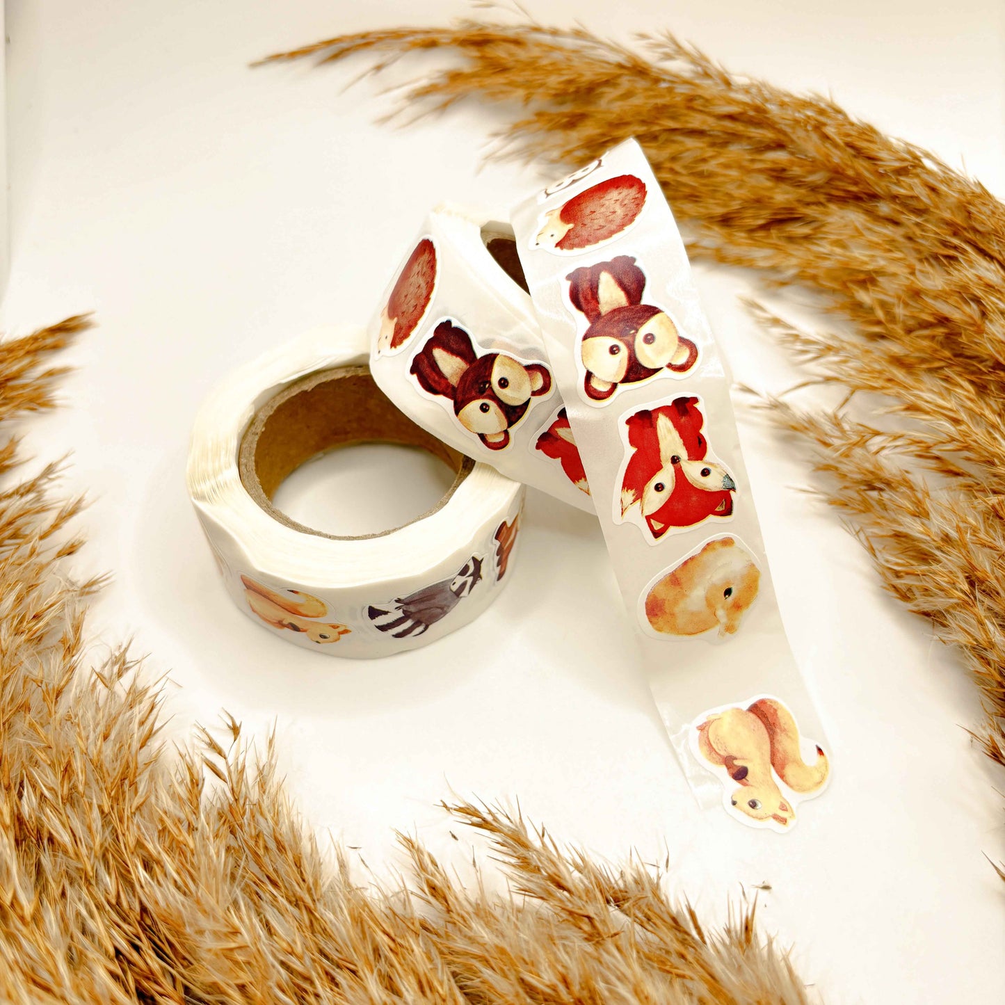 Aufkleber - Waldtiere - 2,5cm - 500 Stück auf Rolle