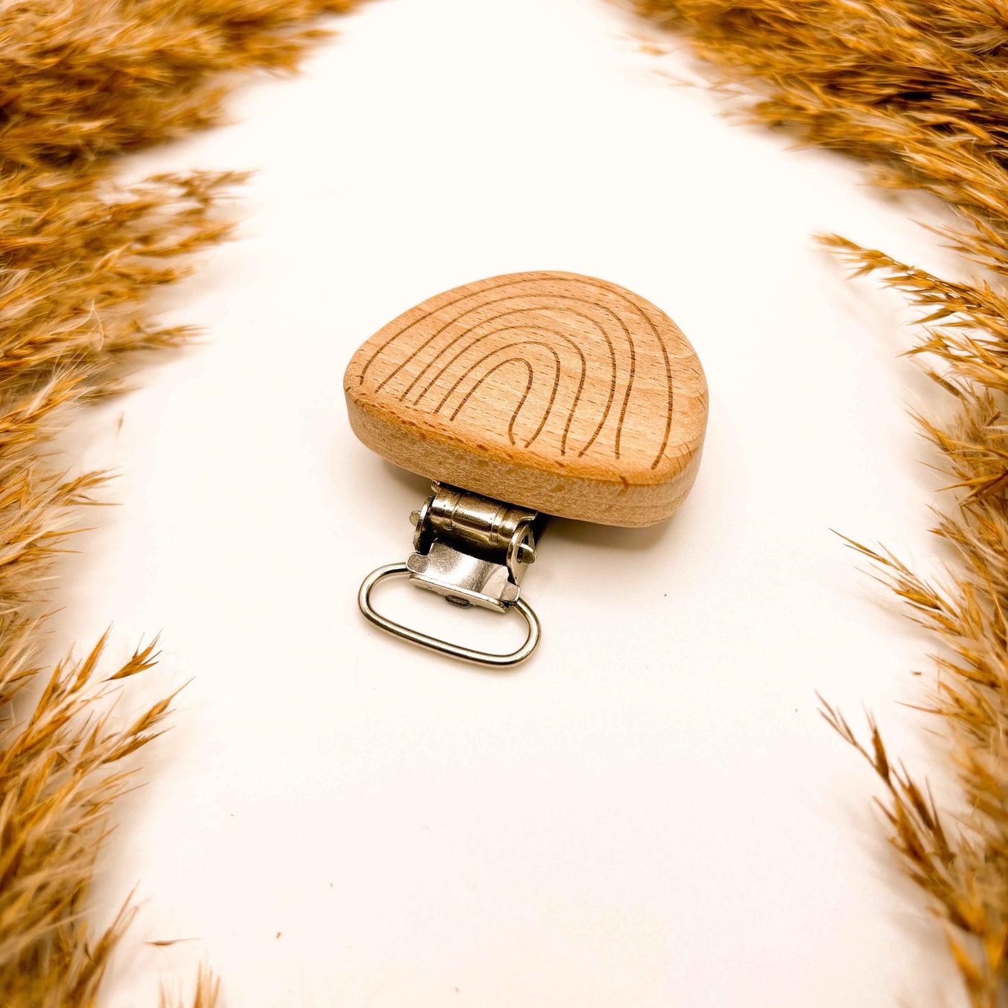 Personalisierter Holzclip - Regenbogen - 35mm x 44mm