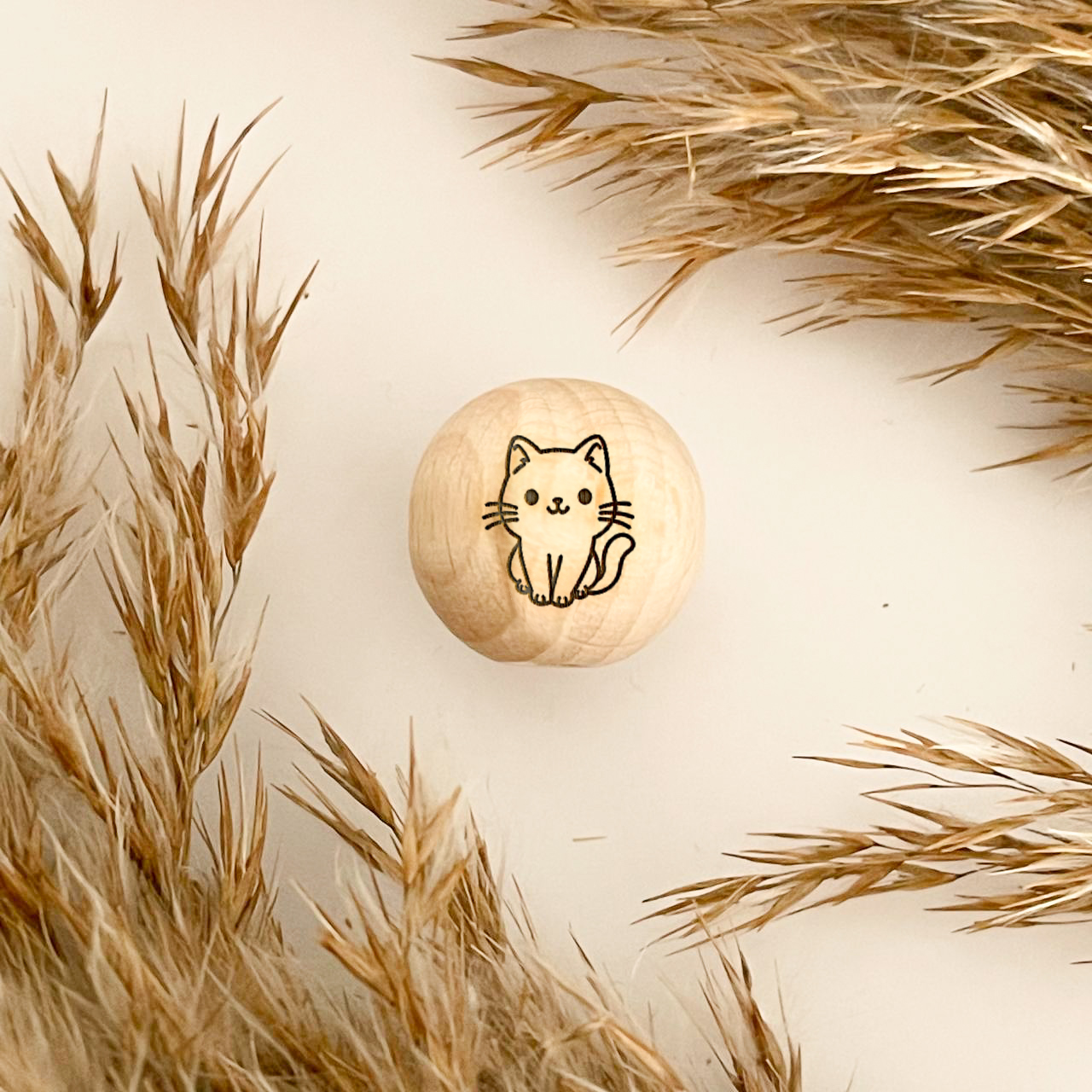 Motif wooden bead "Cat"