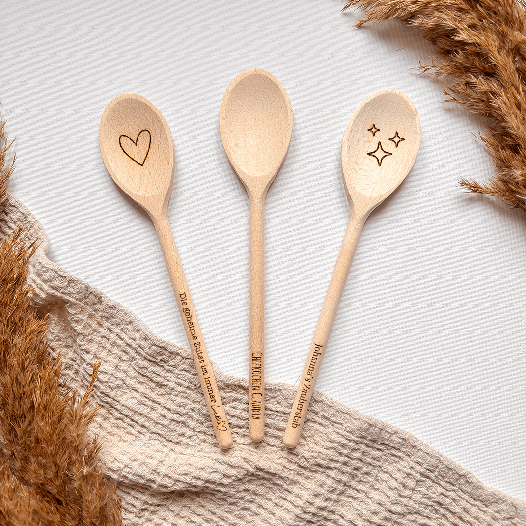 Personalisierter Kochlöffel - Buchenholz - 25cm
