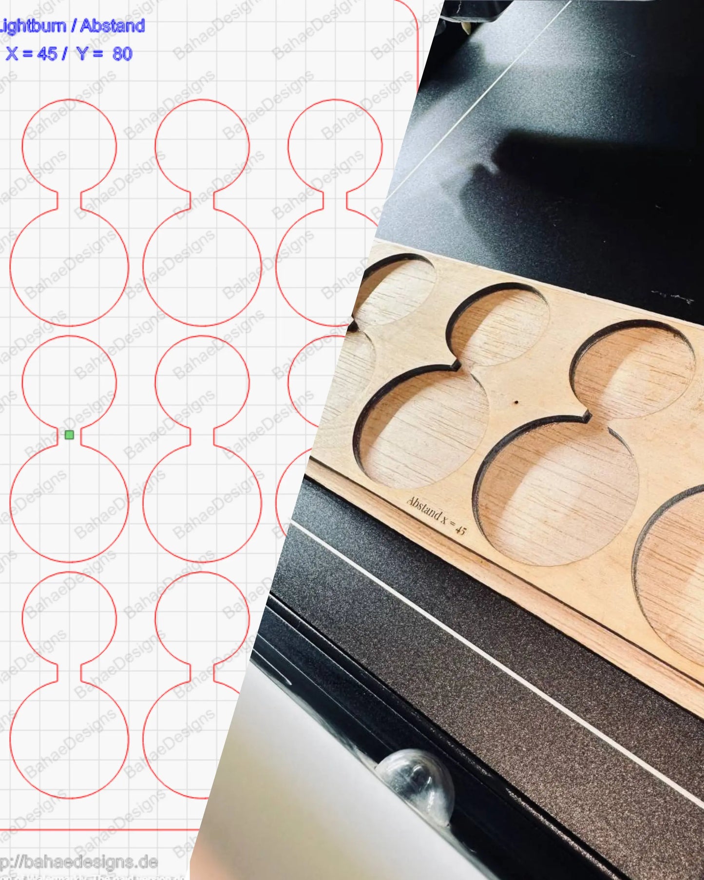 Laser Cut Vorlage – Schlüsselanhänger-Halter für Mehrfachgravur (Digitale Datei) - BahaeDesigns