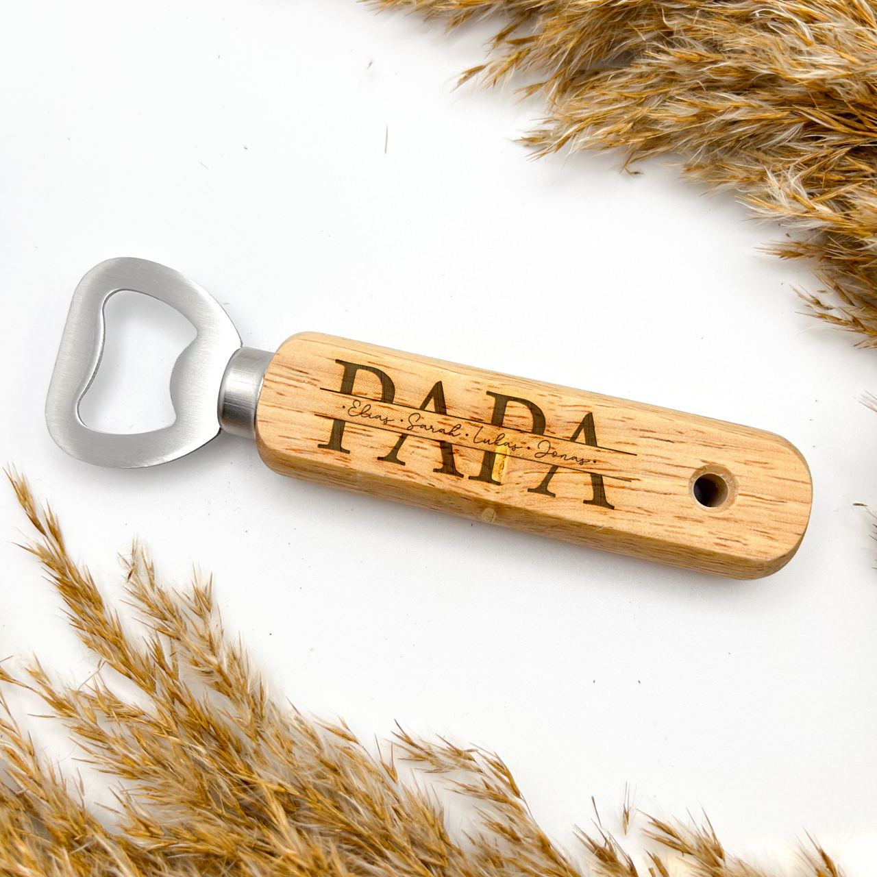 Personalisierter Flaschenöffner - Holz - PAPA - 13,5 x 4cm x 2cm