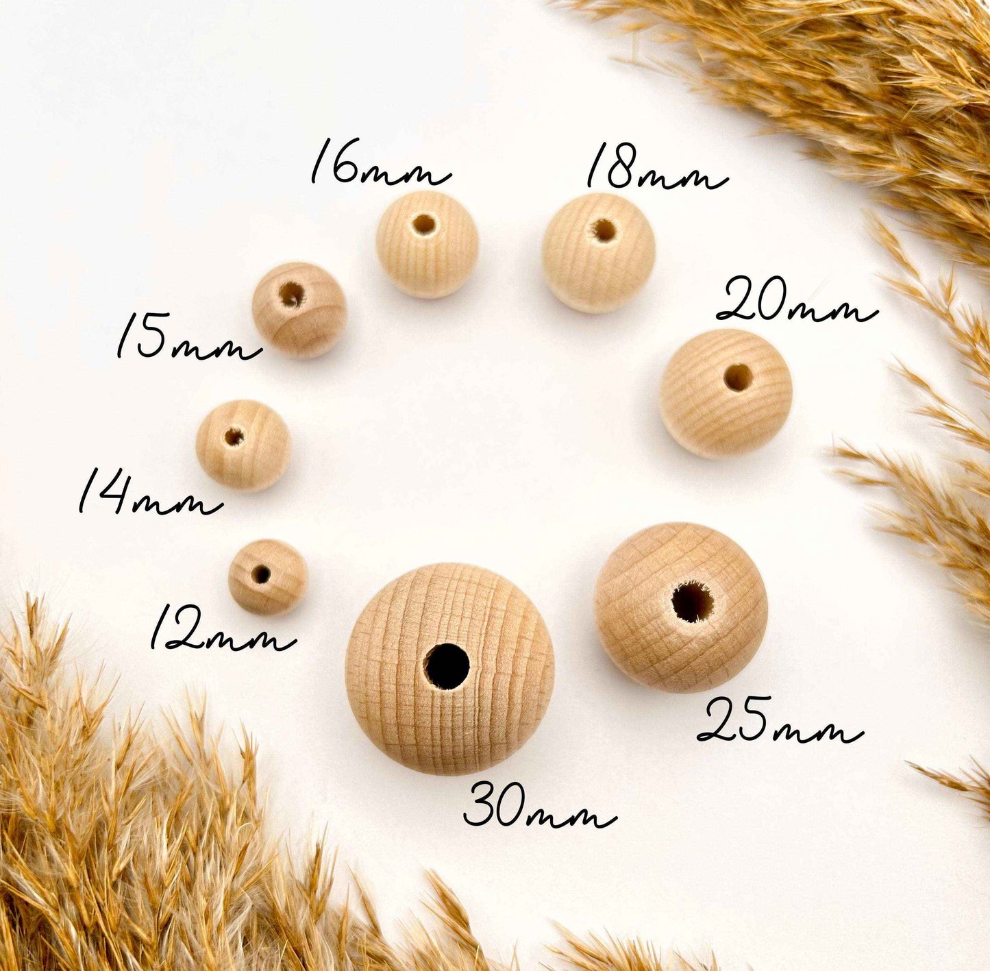 Holzperle mit Motiv - KOALA - Buchenholz - 12-30mm