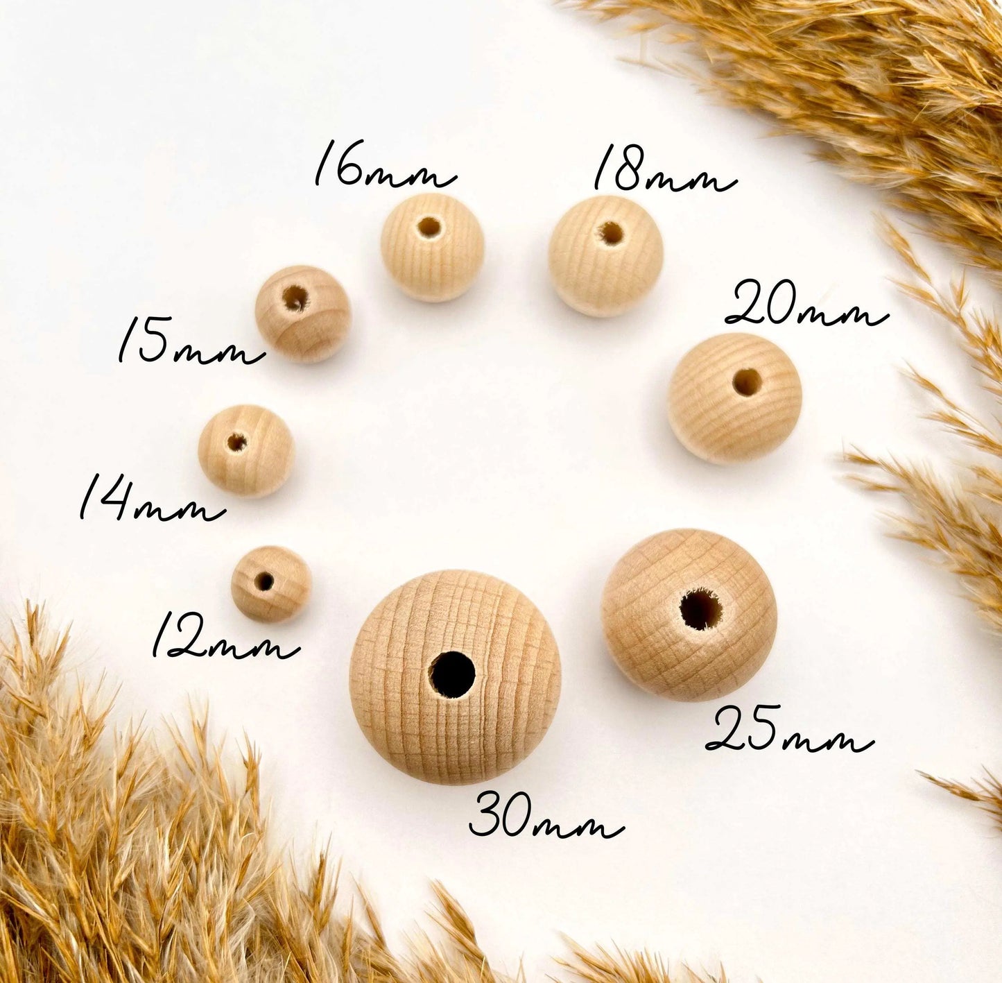 Personalisierte Holzperle - Buchenholz - Logo oder Wunschmotiv - 12 bis 30mm - BahaeDesigns