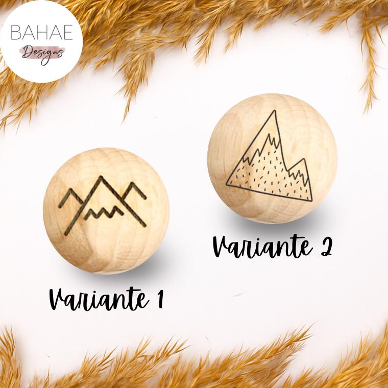 Holzperle mit Motiv - BERGE - Buchenholz – 12-30mm
