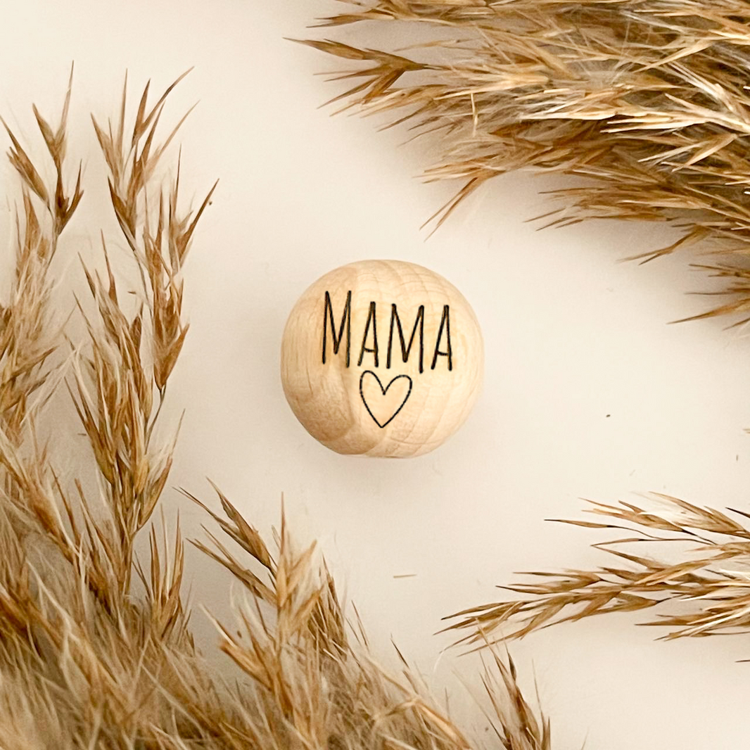 Motivholzperle "Mama ♡"