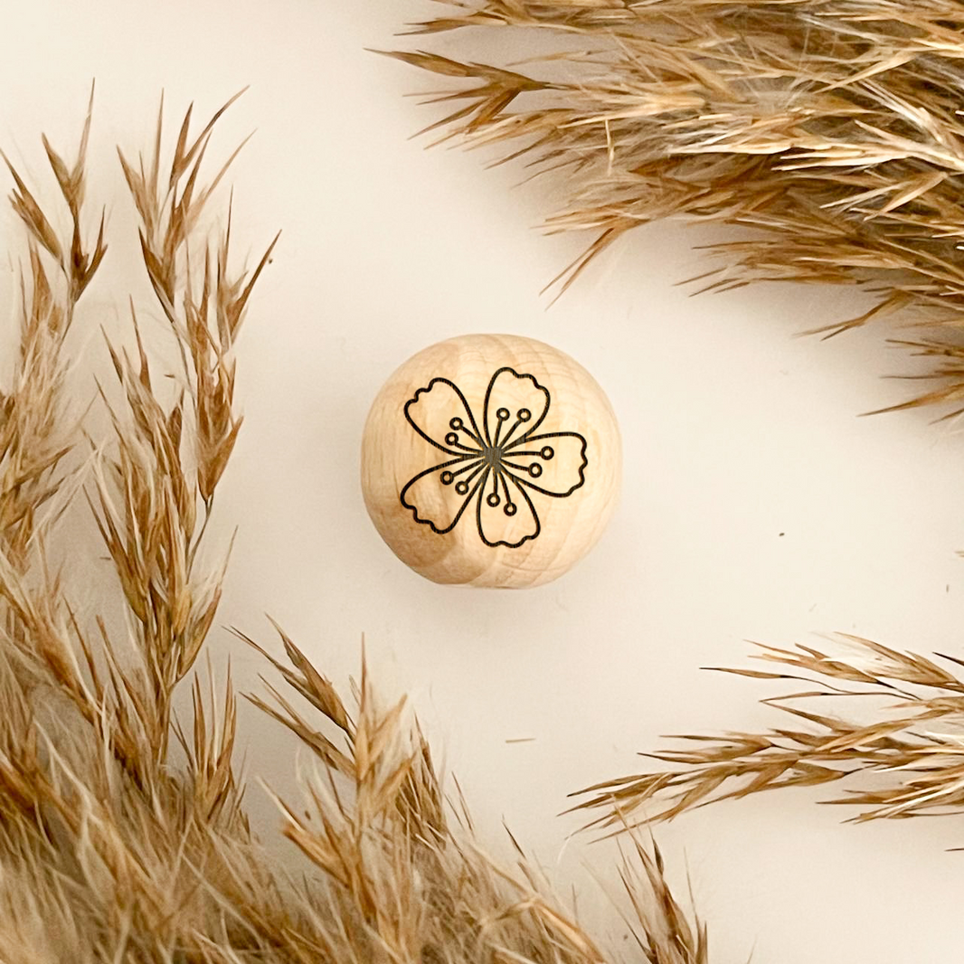 Motivholzperle "Blume"