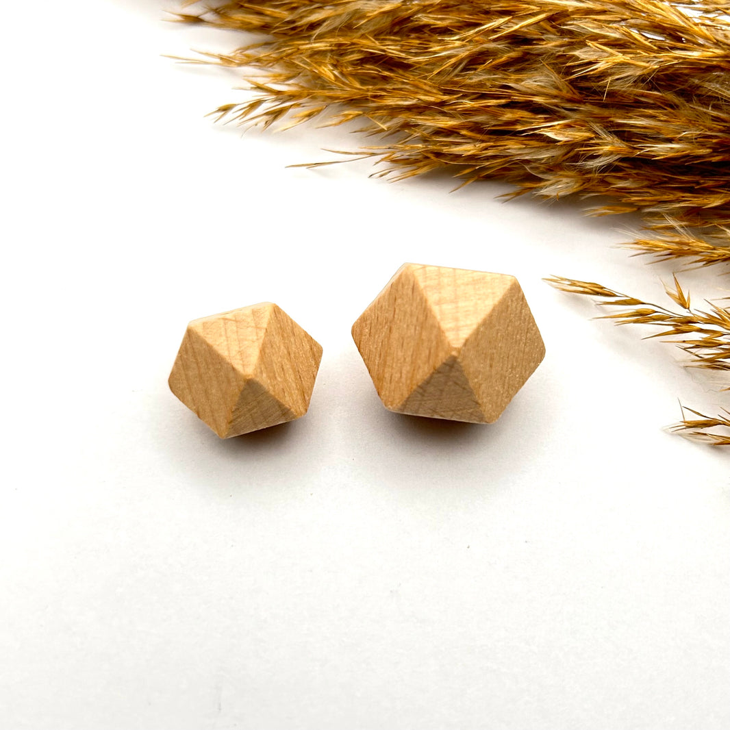 Hexagonperlen aus Buchenholz