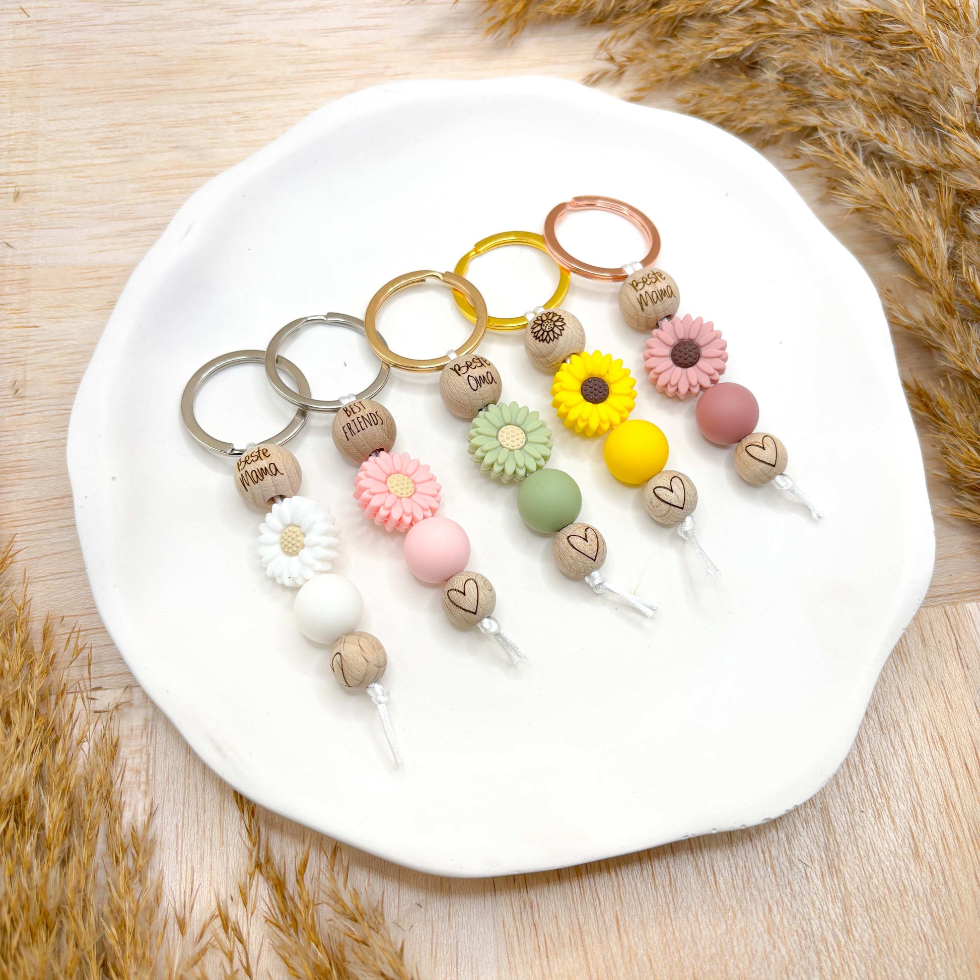 Personalisierter Schlüsselanhänger - Blümchen - 8-10cm