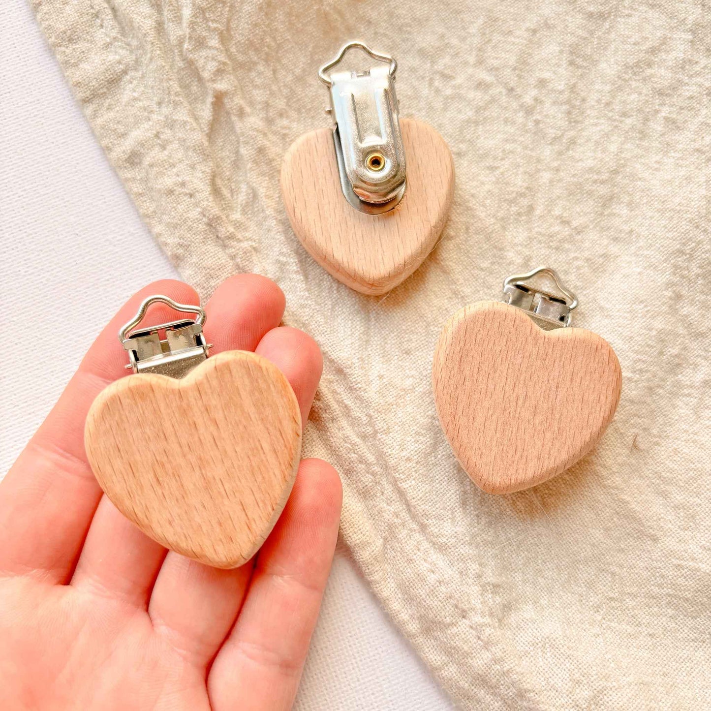 Holzclip - Herz - 36mm x 36mm