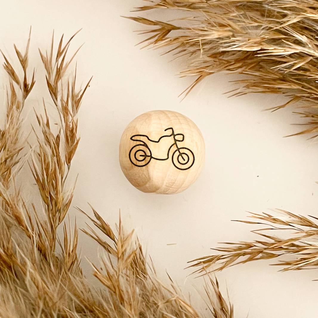 Motivholzperle "Motorrad"