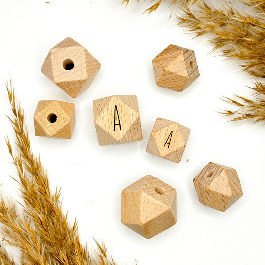 Hexagonperle - Buchstabengravur - 16 und 20mm