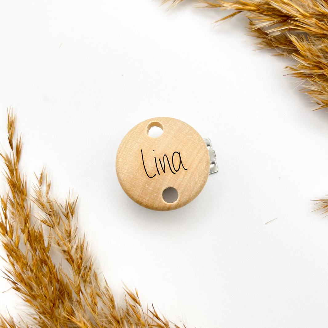 Runder Holzclip 30mm "Personalisiert"