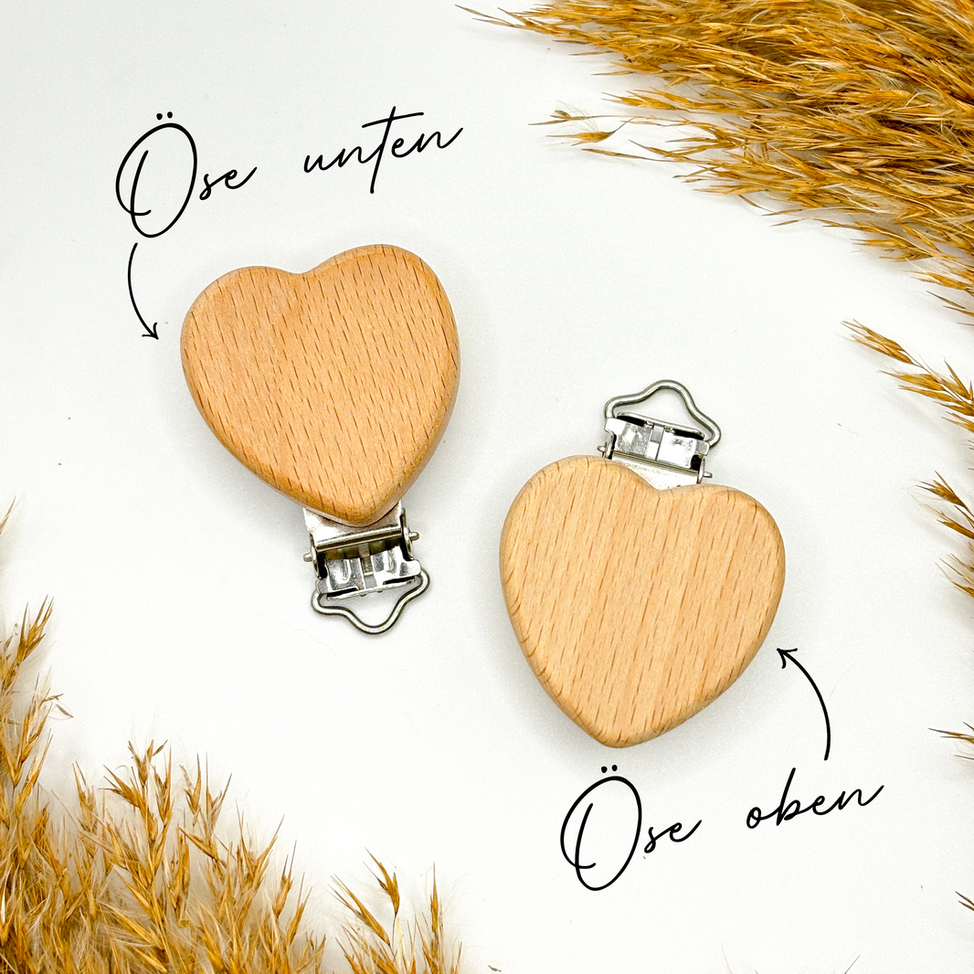 Personalisierter Holzclip "Herz"
