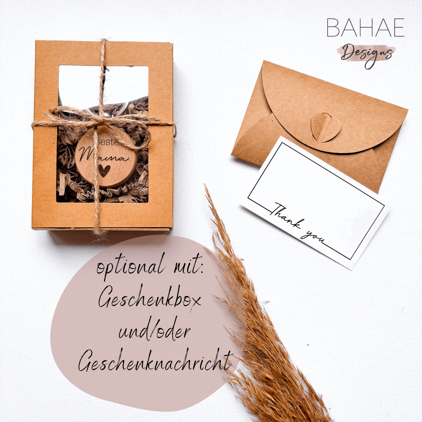 Personalisierter Schlüsselanhänger - Buchenholz - 40mm