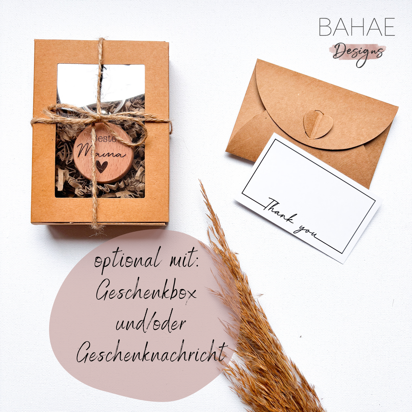 Personalisierter Schlüsselanhänger "Herzensmensch" - Buchenholz - 40mm